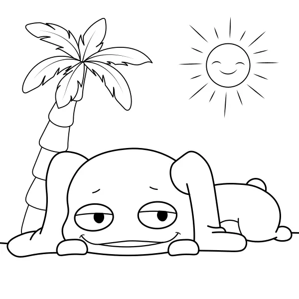 Un animalito en la playa | Dibujos para colorear online para niños