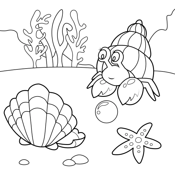 El cangrejo y la perla | Dibujos para colorear online para niños