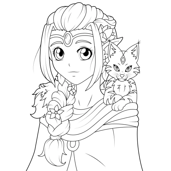La chica elfa | Dibujos para colorear online para niños