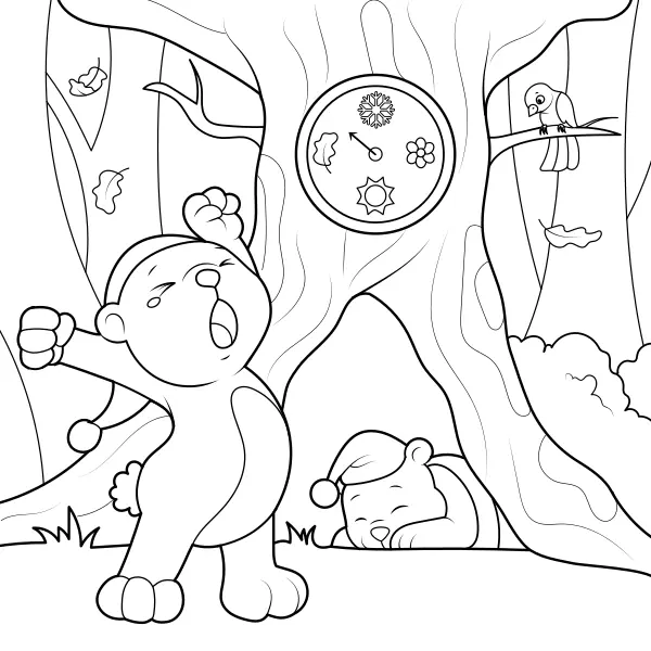 El oso adormilado | Dibujos para colorear online para niños