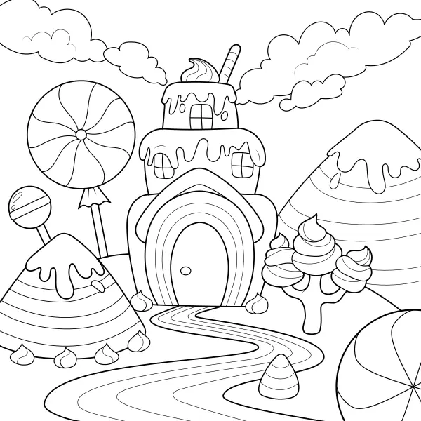 El mundo de los caramelos | Dibujos para colorear online para niños