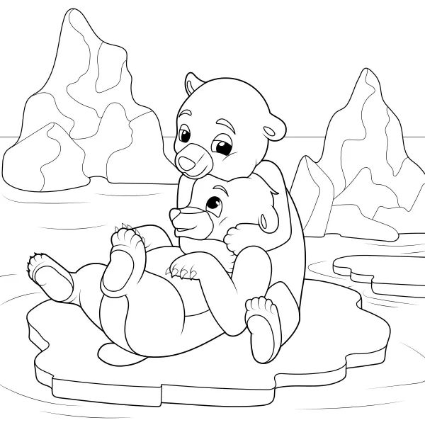Un abrazo de oso | Dibujos para colorear online para niños