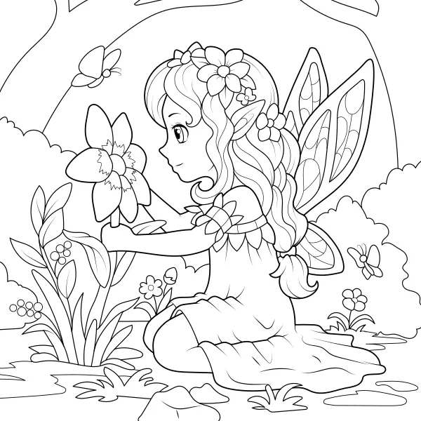 El hada del bosque | Dibujos para colorear online para niños