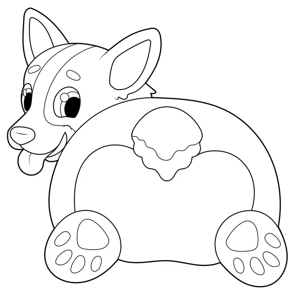 El trasero de un corgi | Dibujos para colorear online para niños
