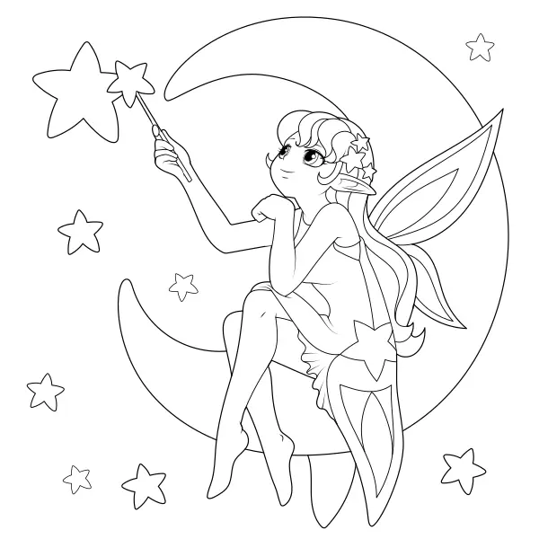 El hada de las estrellas | Dibujos para colorear online para niños