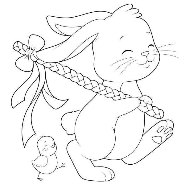 El conejo y el pollito | Dibujos para colorear online para niños